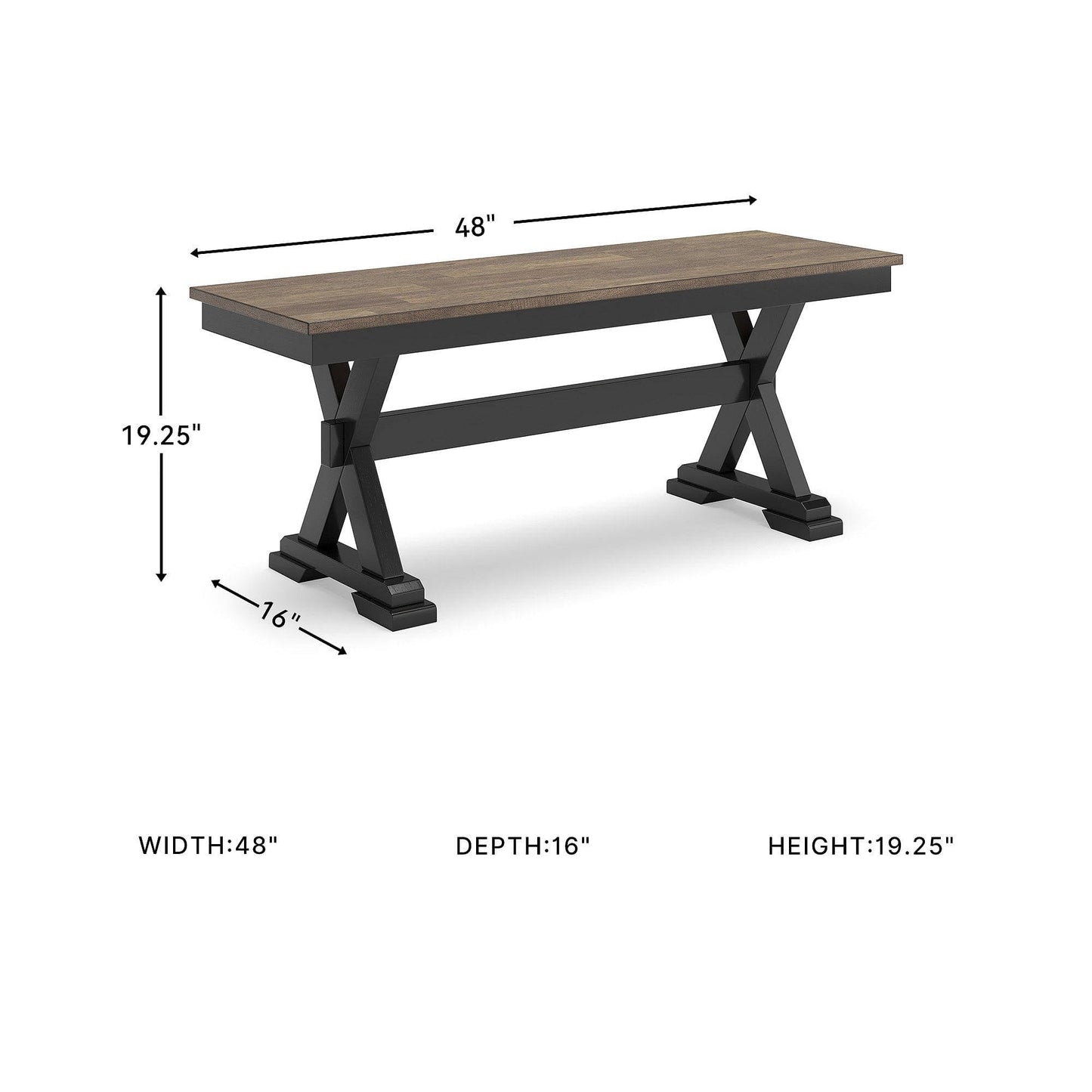 Rustic Wooden Dining Room Bench
