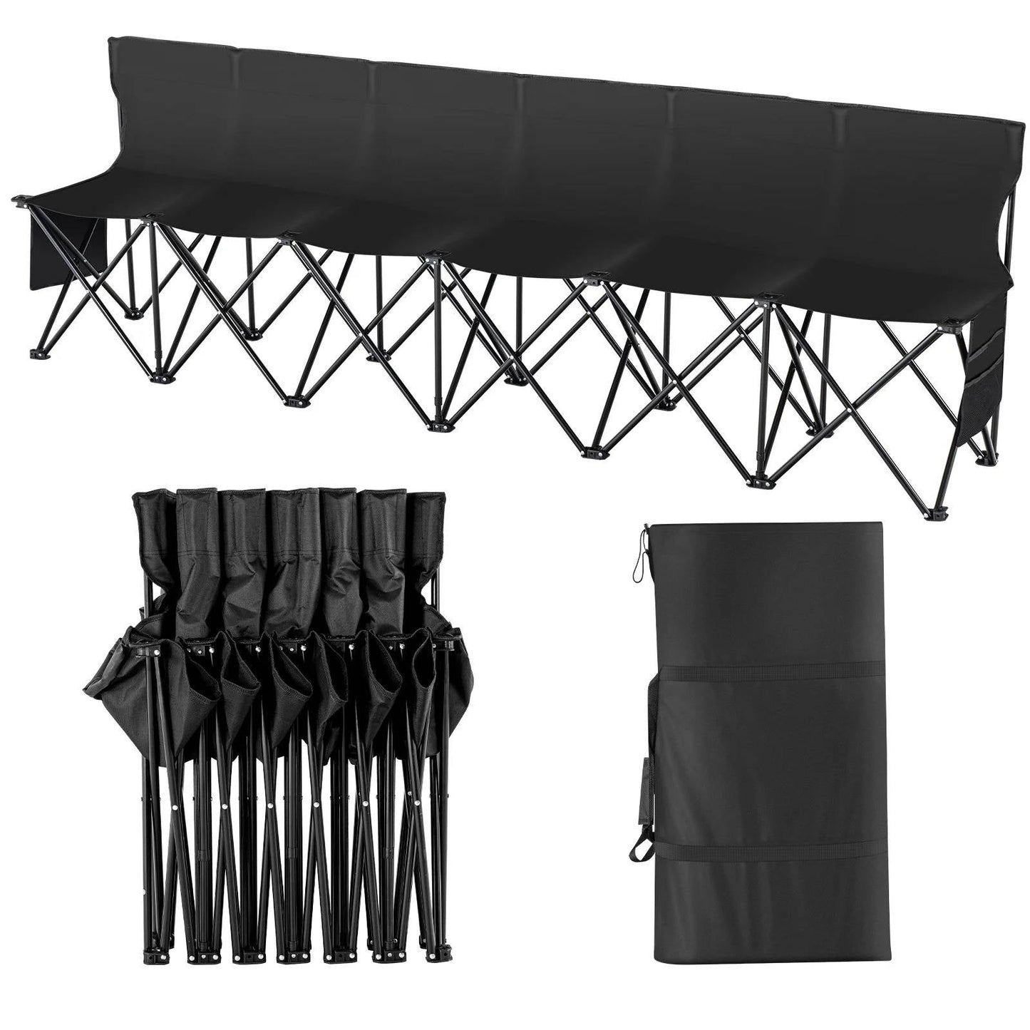 Portable 6 Seat Folding Sports Bench