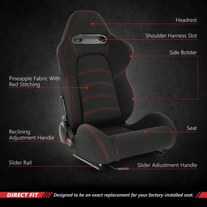 Sport Racing Bucket Seats Pair