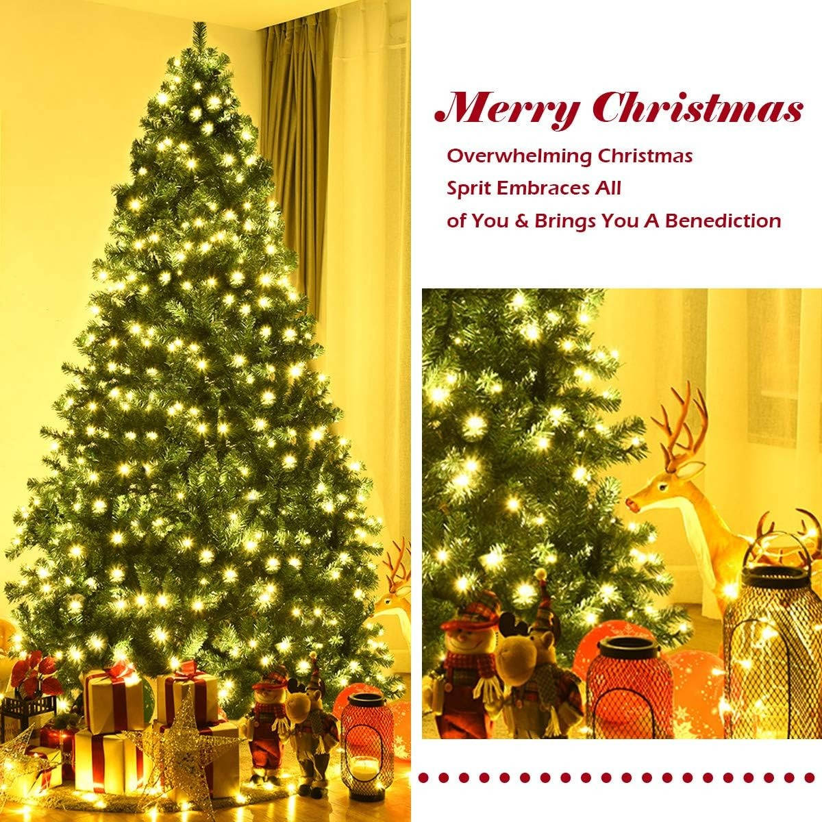 Tall Pre Lit Christmas Tree with LEDs