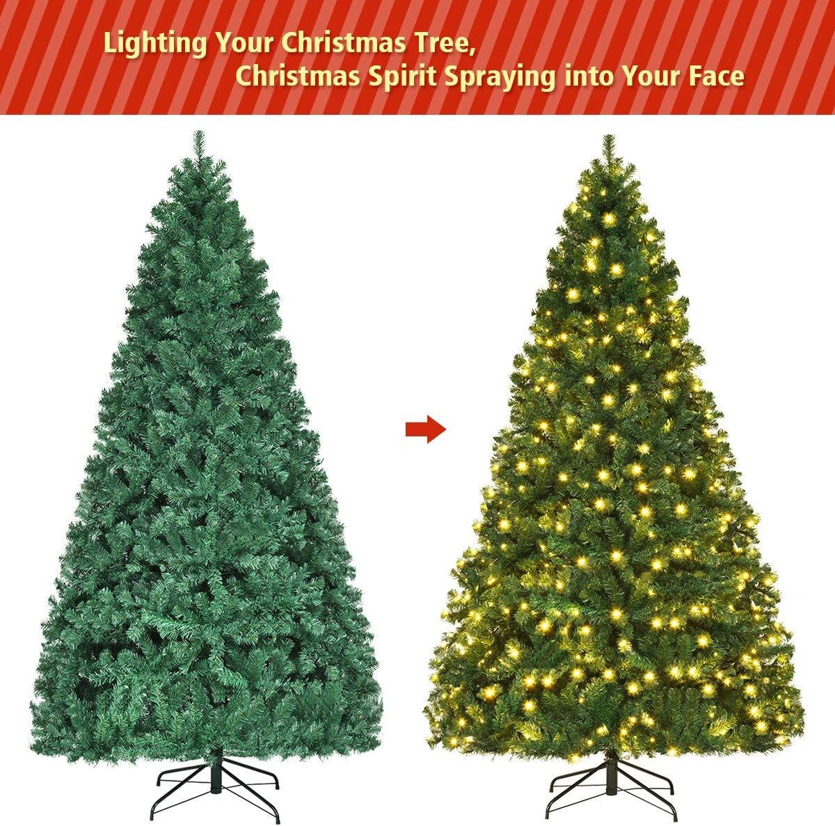 Tall Pre Lit Christmas Tree with LEDs