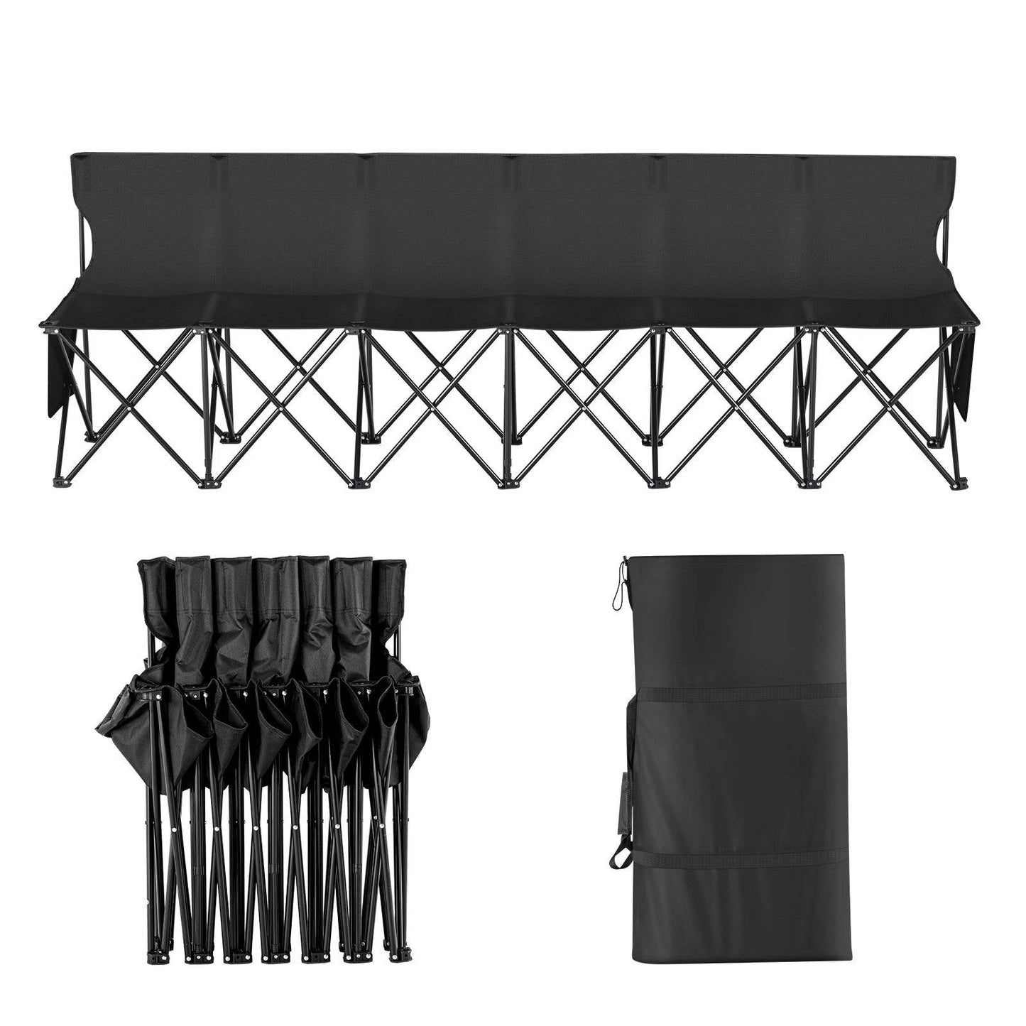 Portable 6 Seat Folding Sports Bench