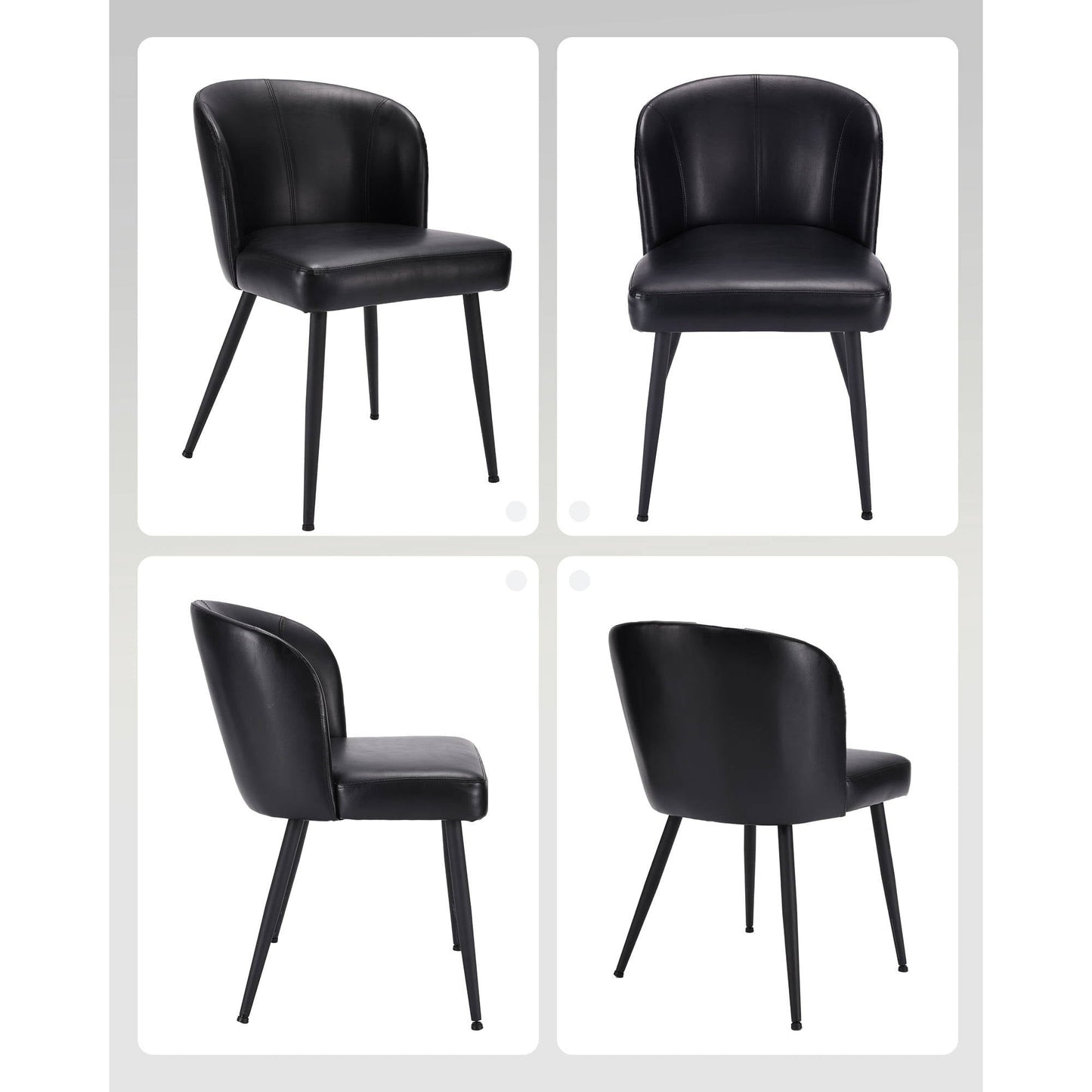 Comfortable Brown Leather Dining Seat Chairs
