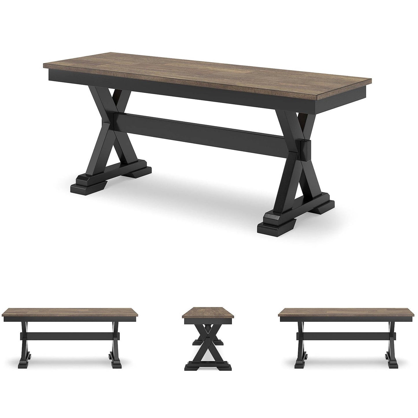 Rustic Wooden Dining Room Bench - Halri