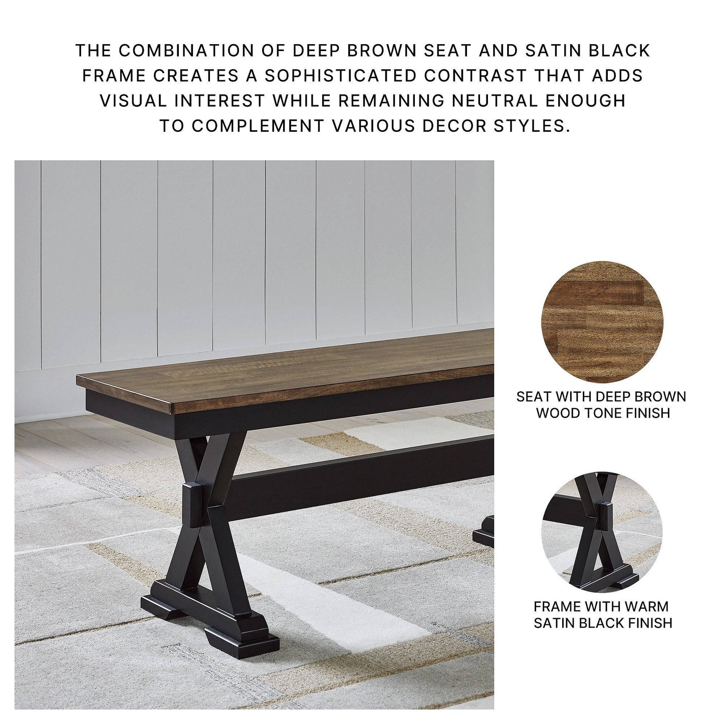 Rustic Wooden Dining Room Bench