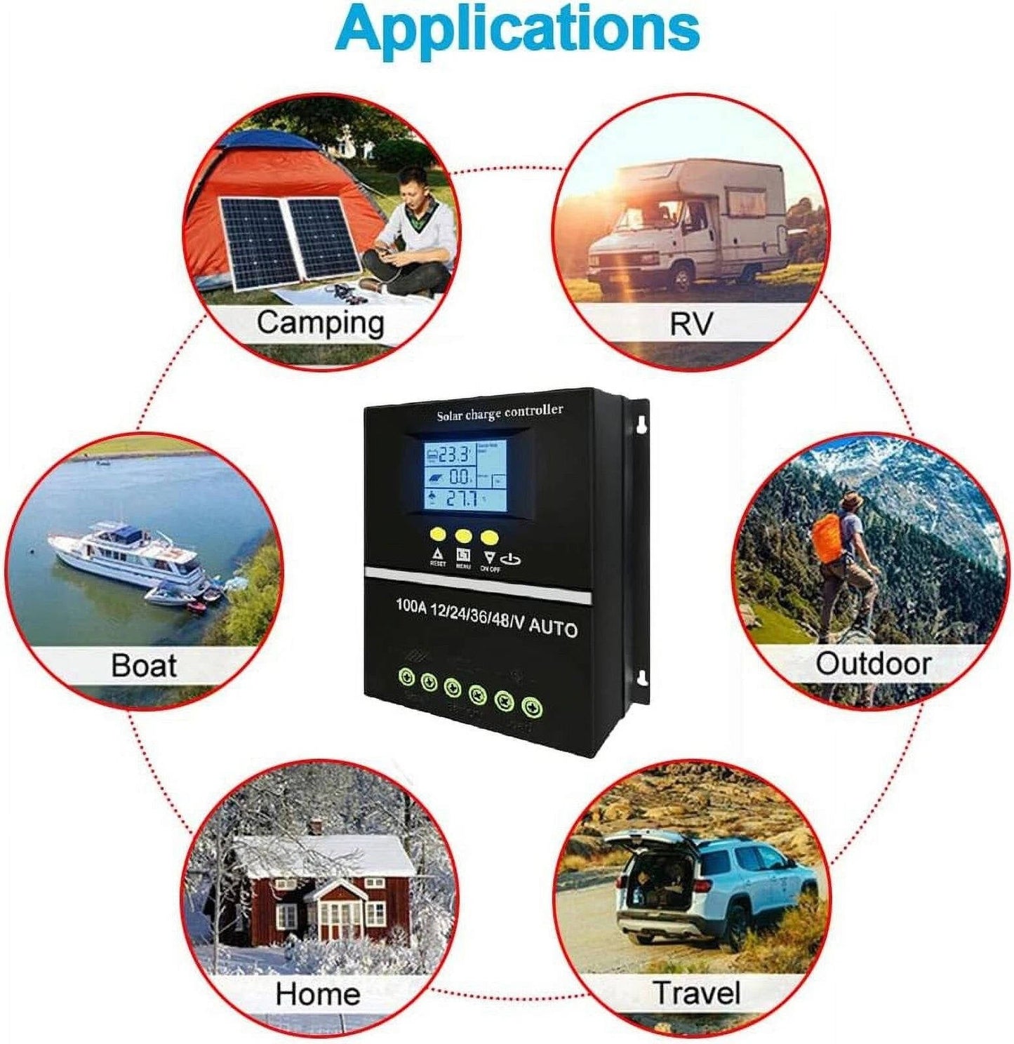 High Efficiency Solar Panel Charge Controller 12/24/36/48v