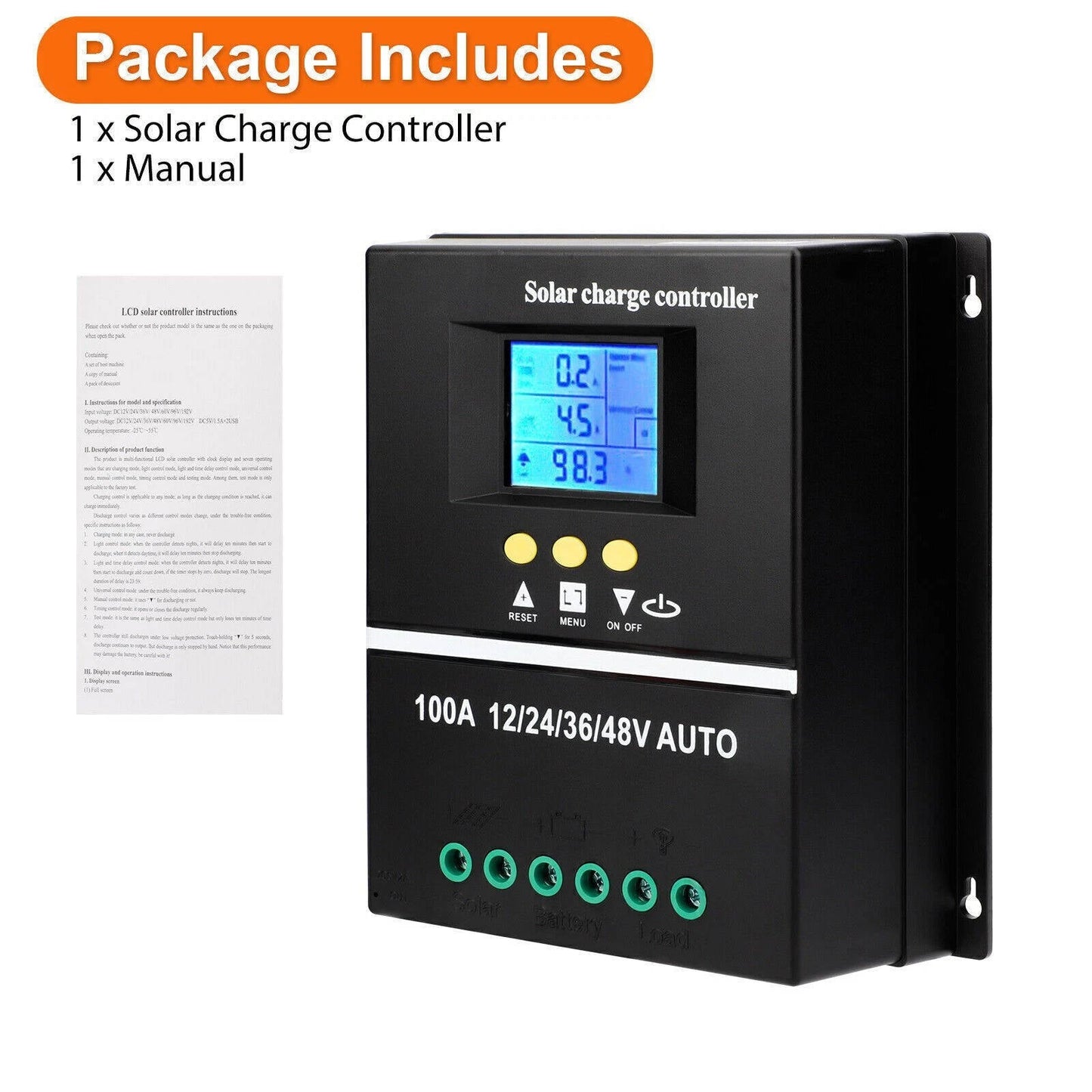 High Efficiency Solar Panel Charge Controller 12/24/36/48v