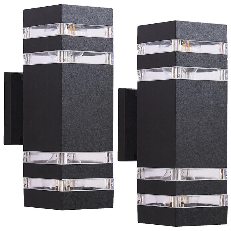 Weatherproof Black Outdoor Wall Lantern 2 Pack