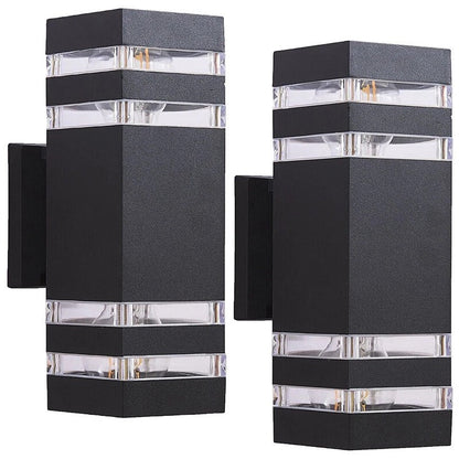 Weatherproof Black Outdoor Wall Lantern 2 Pack