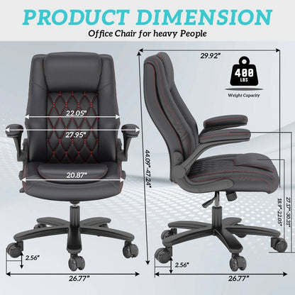 Ergonomic Tall Leather Office Chair