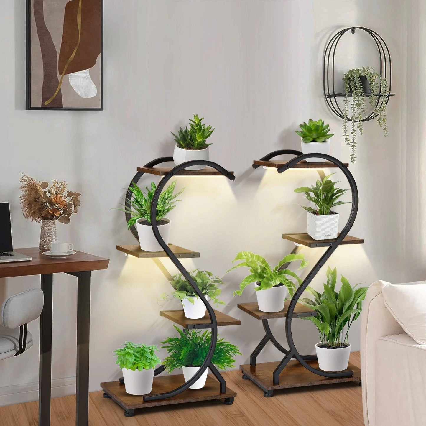 Space Saving Plant Shelves with Built in Lights