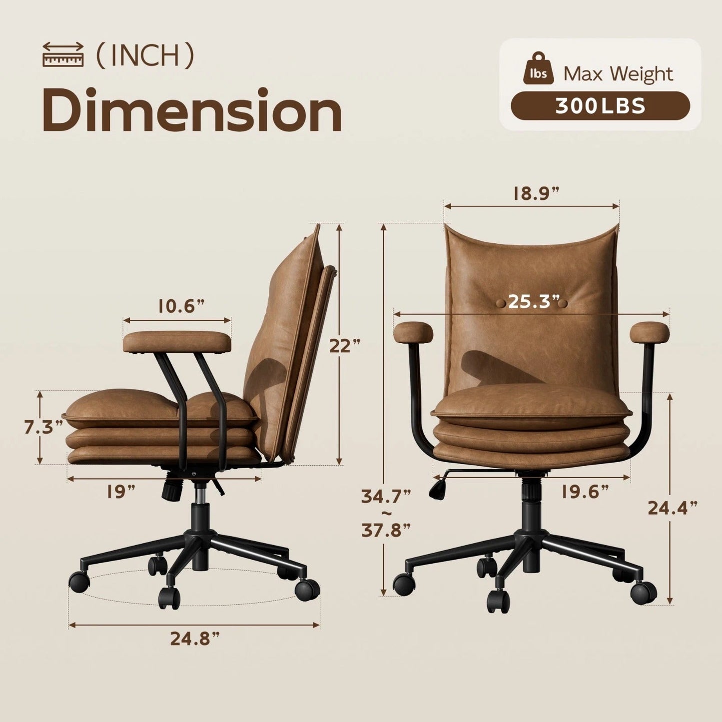 Real Leather Office Chair Ergonomic