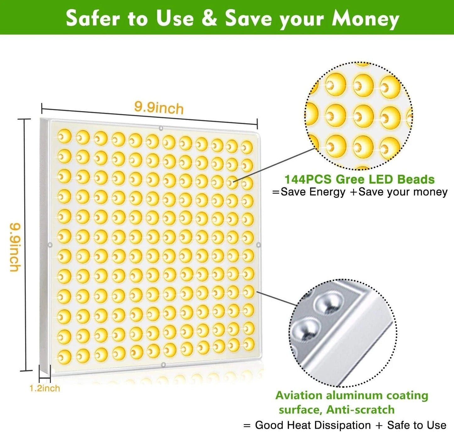 High Power LED Grow Light for Indoor Plants 3x3ft Area