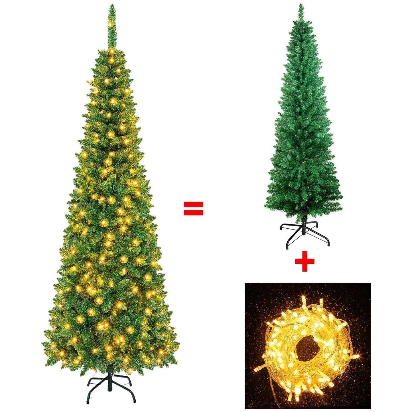 Tall Pre Lit Christmas Tree with LEDs
