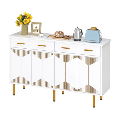 White Kitchen Storage Cabinet with 2 Drawers