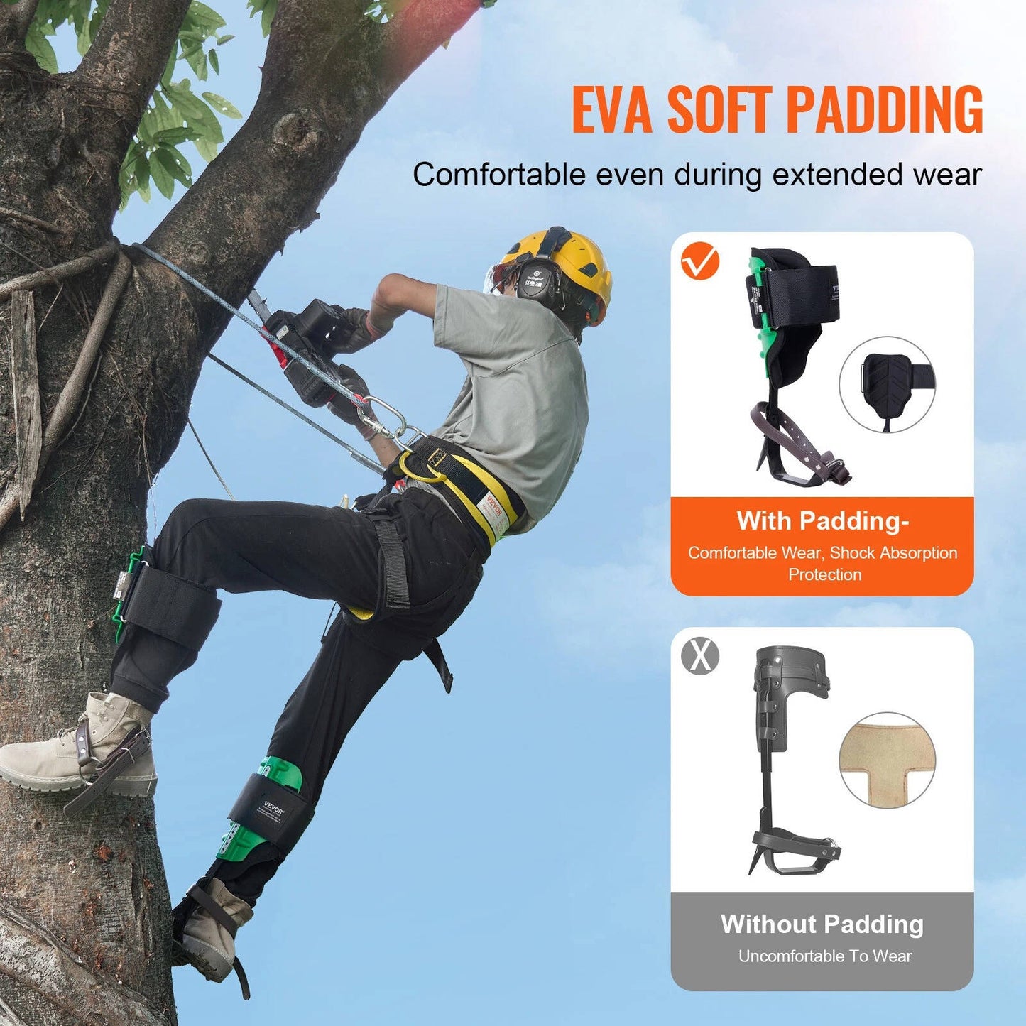 Heavy Duty Tree Climbing Spikes with Adjustable Straps