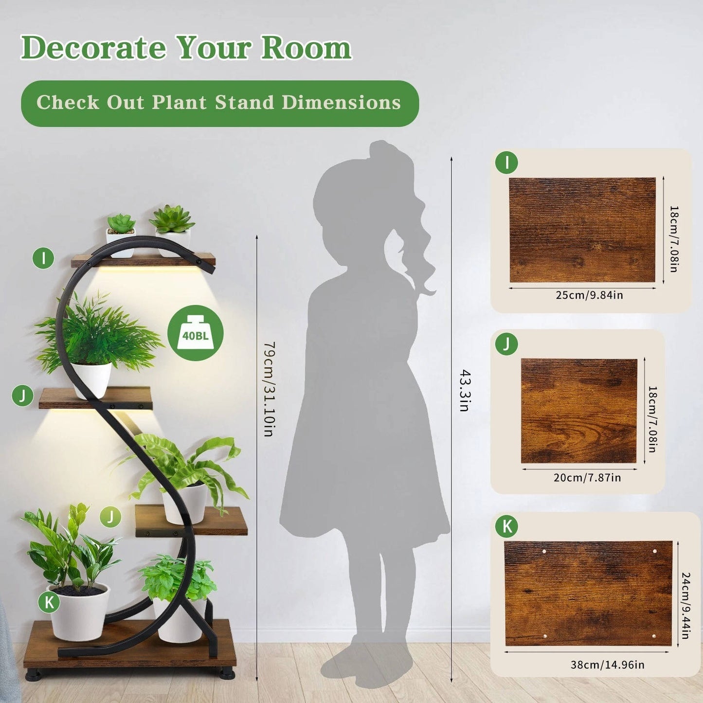 Space Saving Plant Shelves with Built in Lights