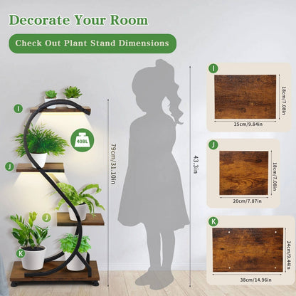 Space Saving Plant Shelves with Built in Lights