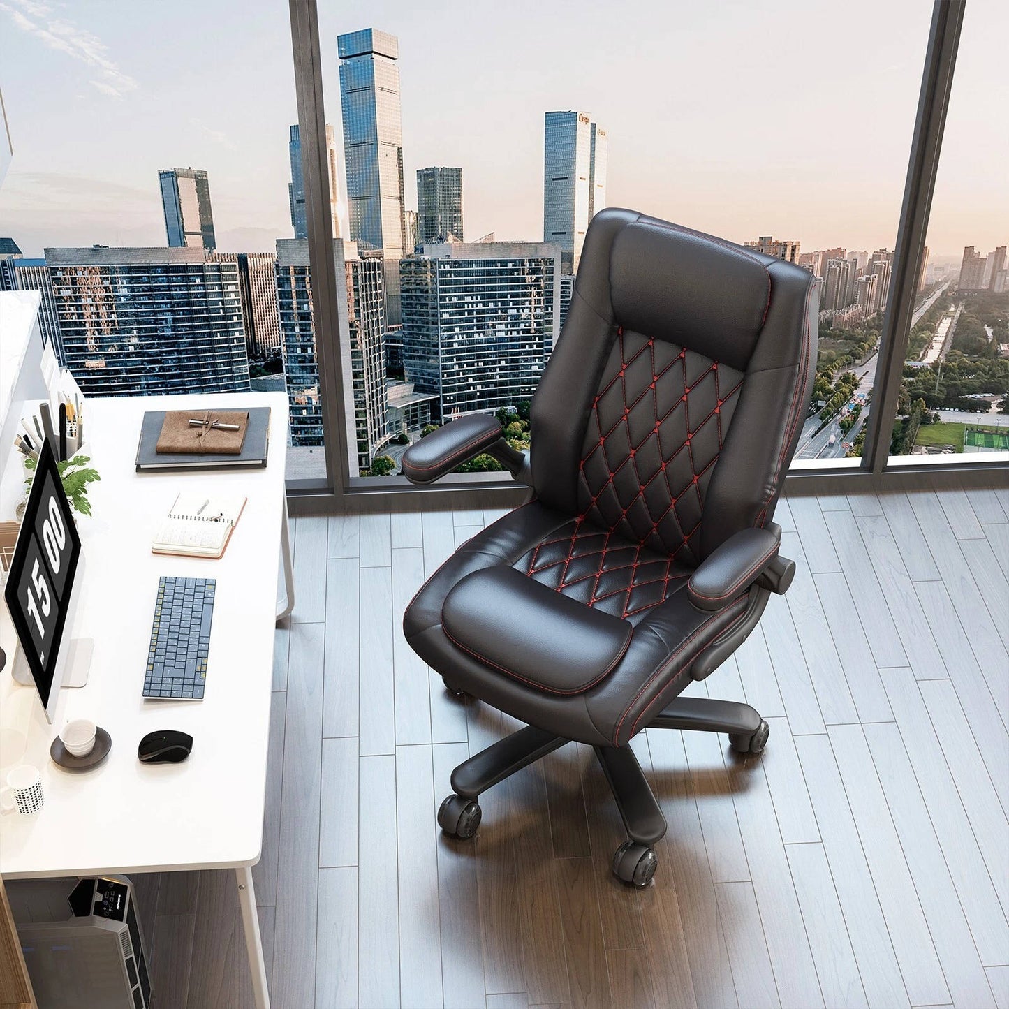 Ergonomic Tall Leather Office Chair