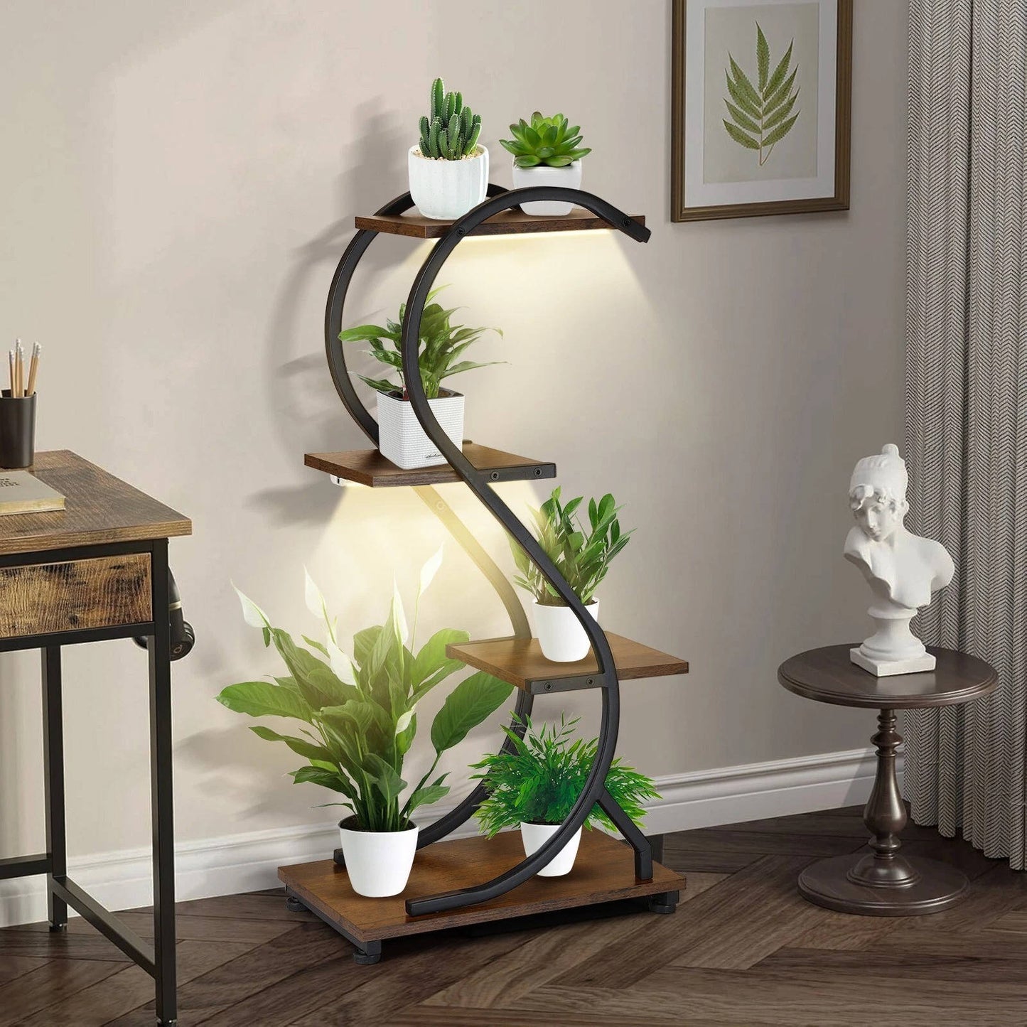 Space Saving Plant Shelves with Built in Lights - Halri