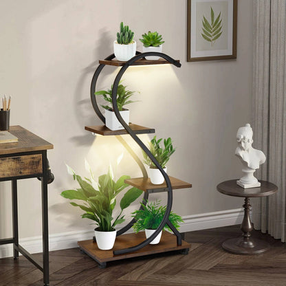 Space Saving Plant Shelves with Built in Lights - Halri