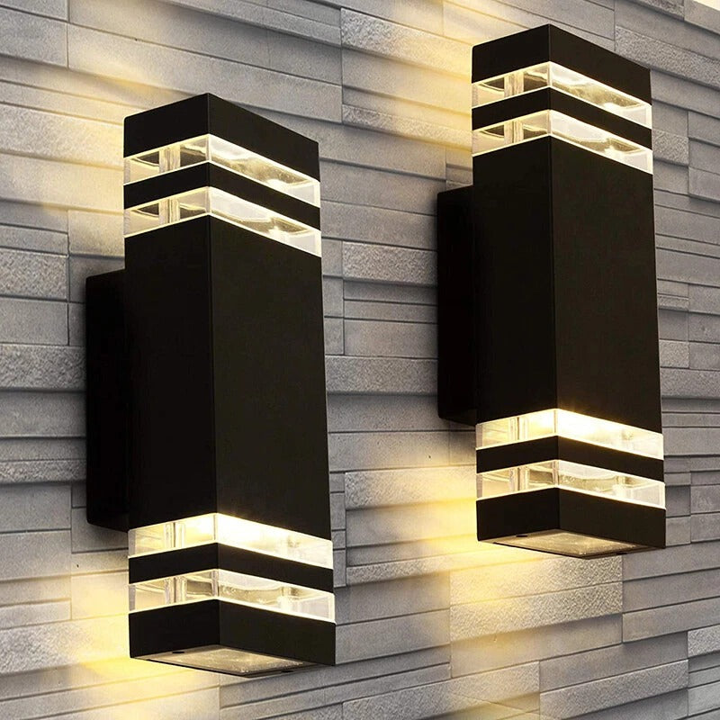 Weatherproof Black Outdoor Wall Lantern 2 Pack - Halri