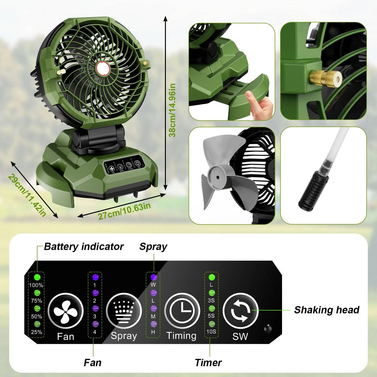 Outdoor Cooling Portable Mist Fan