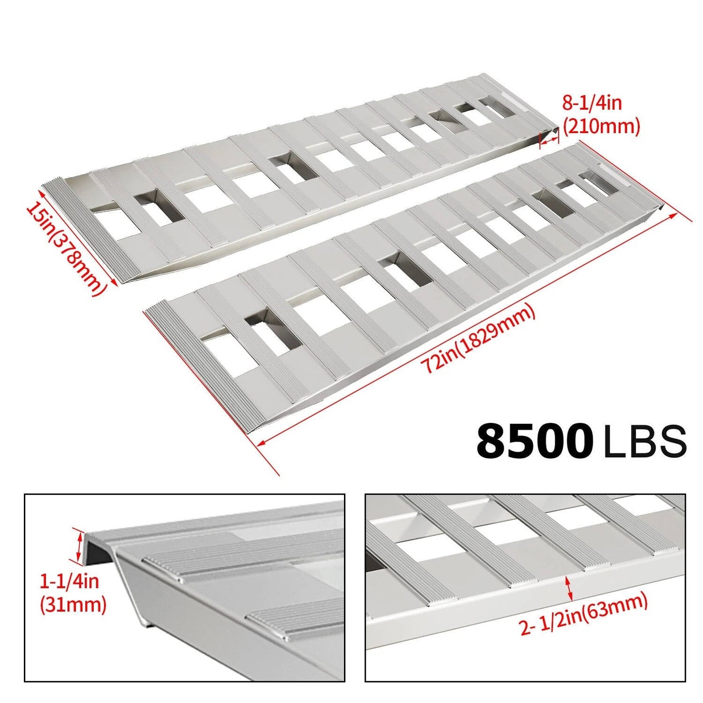 Heavy Duty 72 Steel Car Trailer Ramps