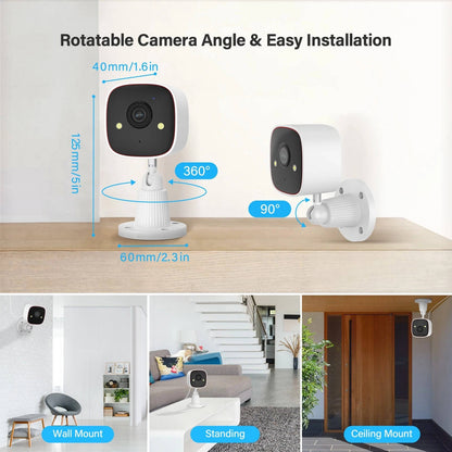 4 Pack Wi-Fi Outdoor Security Cameras 3MP Night Vision
