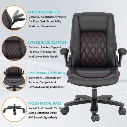 Ergonomic Tall Leather Office Chair