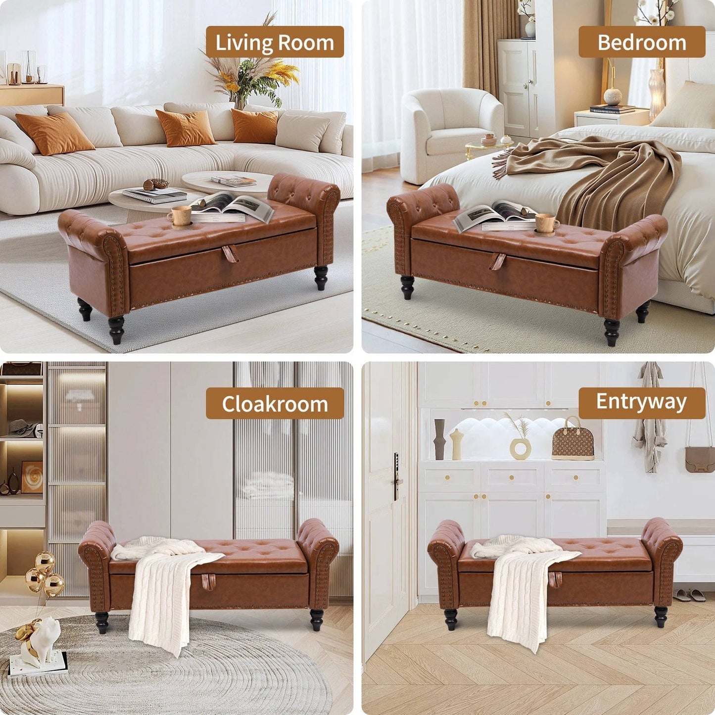 Comfortable Bedroom Storage Bench Seat
