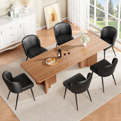 Comfortable Brown Leather Dining Seat Chairs