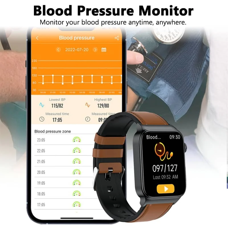 Advanced Fitness Smartwatch - Blood Pressure & Heart Monitor