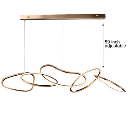 Unique Round Metal Dimmable LED Hanging Chandelier