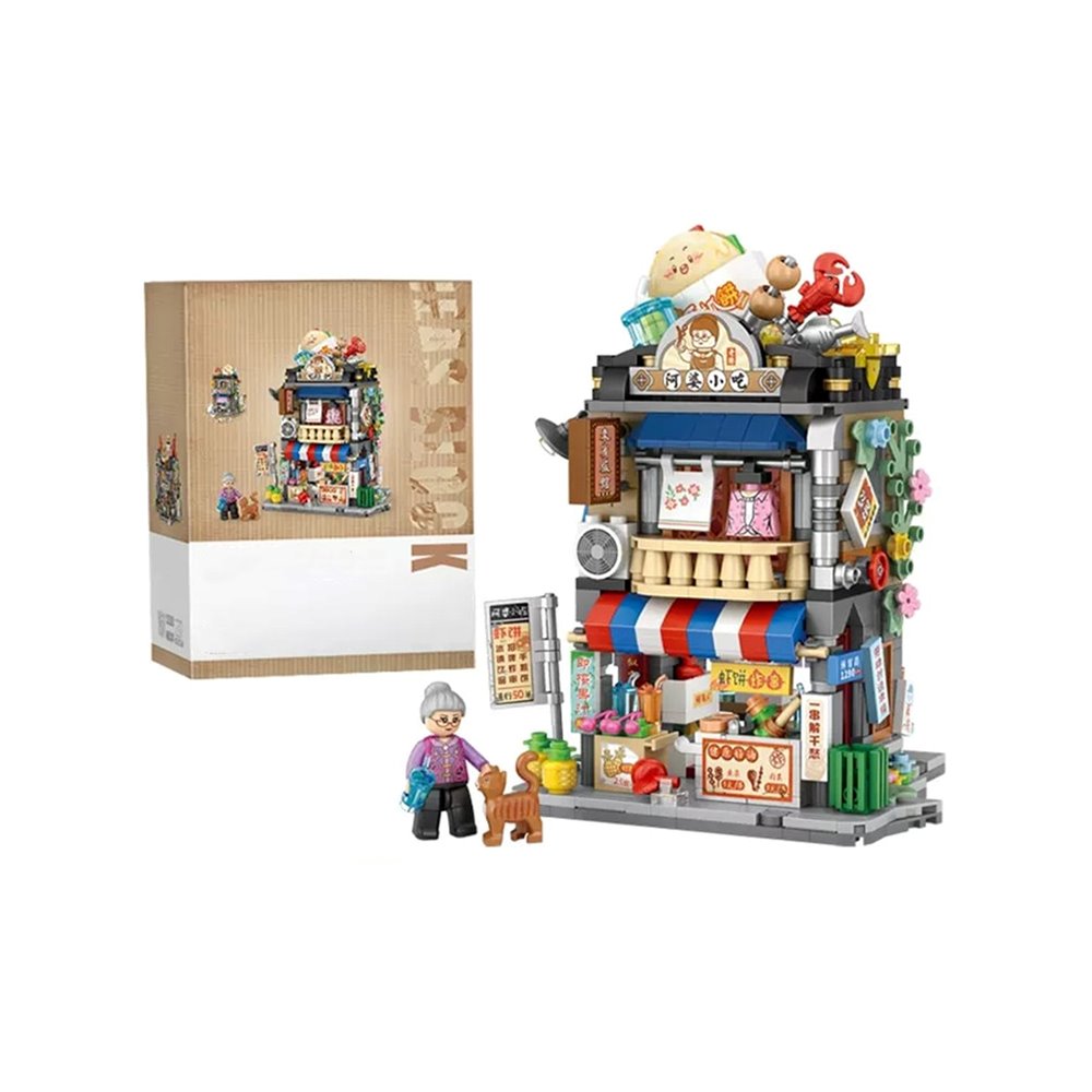 Buntes asiatisches Mikro-Bausteinset