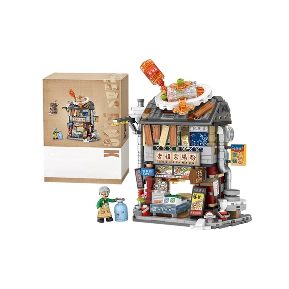 Buntes asiatisches Mikro-Bausteinset