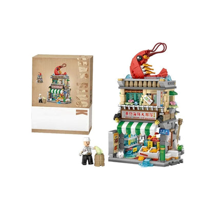 Buntes asiatisches Mikro-Bausteinset
