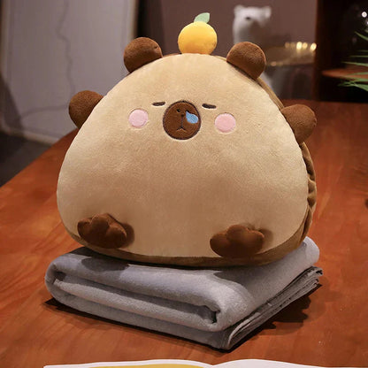Niedliches Capybara-Kissen-Decken-Set