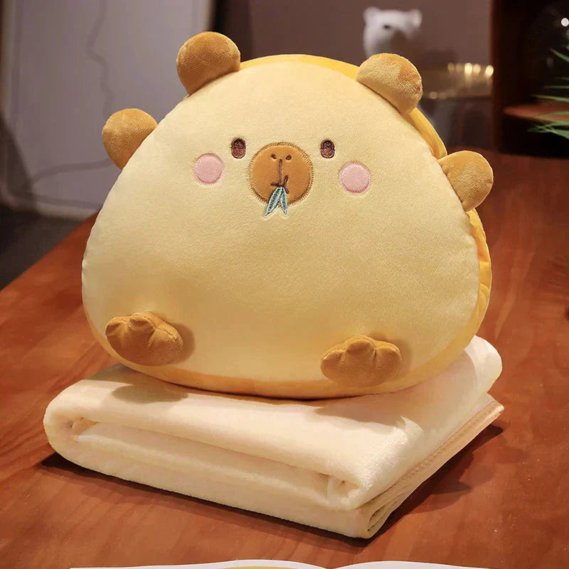 Niedliches Capybara-Kissen-Decken-Set