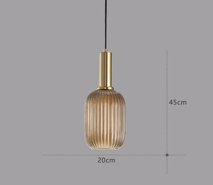 Vintage Glass Hanging Light Fixture - Halri