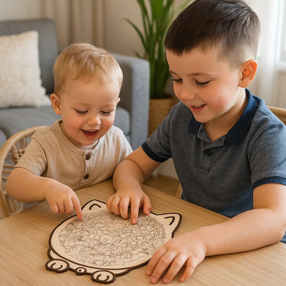 Katzen-Holzpuzzle-Spielzeug