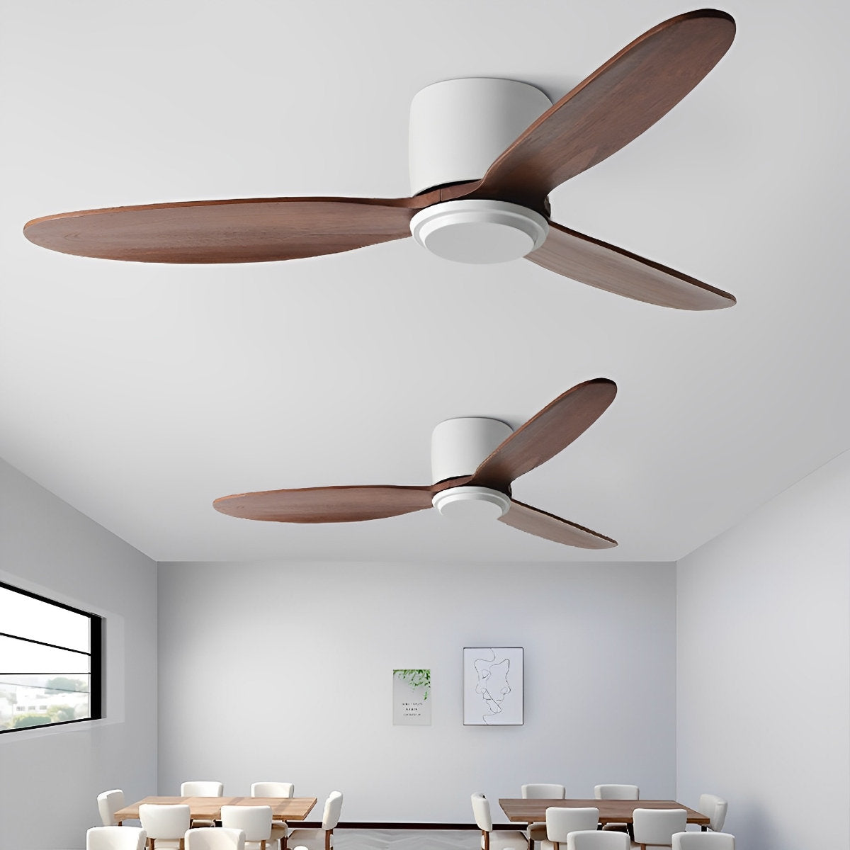 Quiet Energy Saving White Ceiling Fan with LED Light