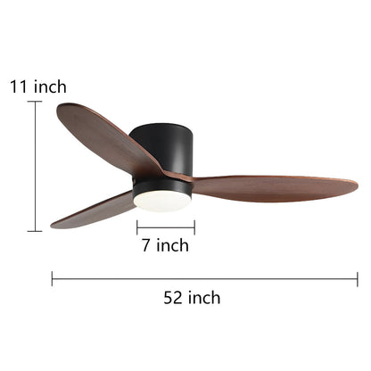 Quiet Energy Saving White Ceiling Fan with LED Light