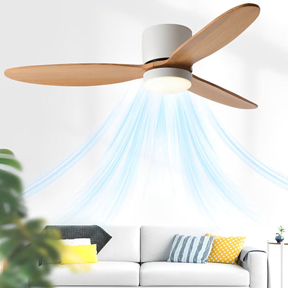 Quiet Energy Saving White Ceiling Fan with LED Light