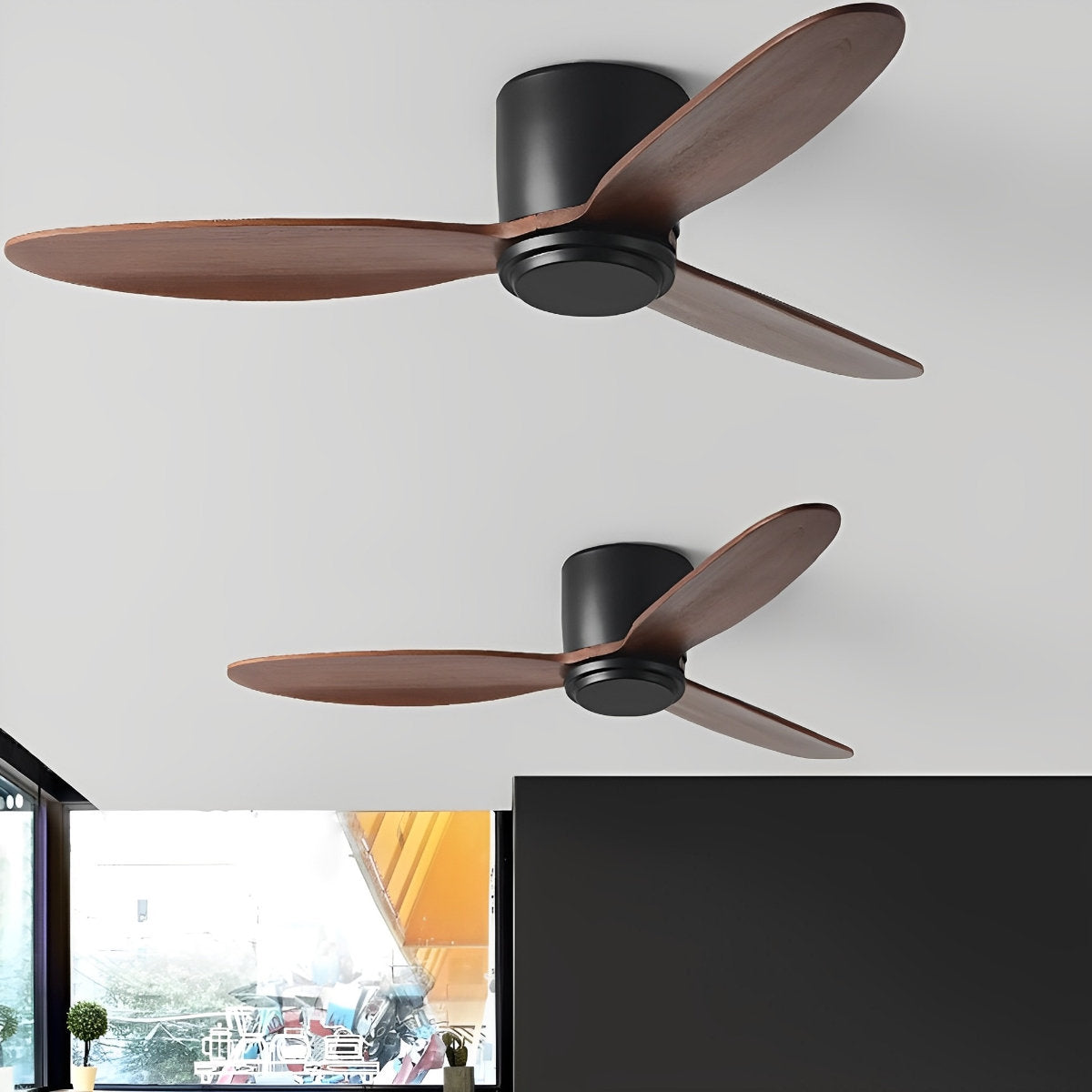 Quiet Energy Saving White Ceiling Fan with LED Light