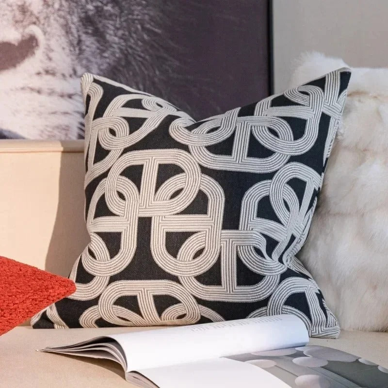 Plush Soft Reversible Geometric Cushion Cover - Halri