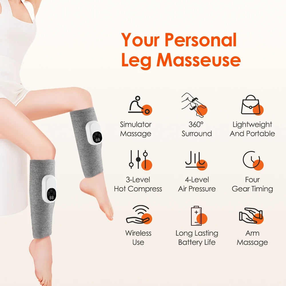 Full Body Relaxing Heat Vibration Leg Massager