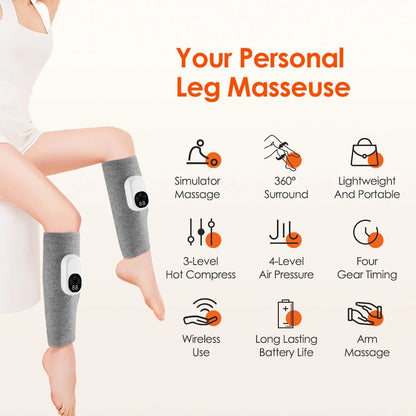 Full Body Relaxing Heat Vibration Leg Massager