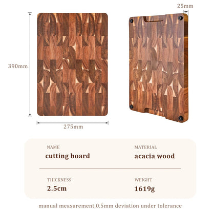 Durable Wood Cutting Board with Easy Grip Handles