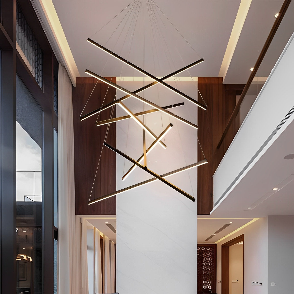 Sleek Simple Dimmable LED Chrome Pendant Light with Remote